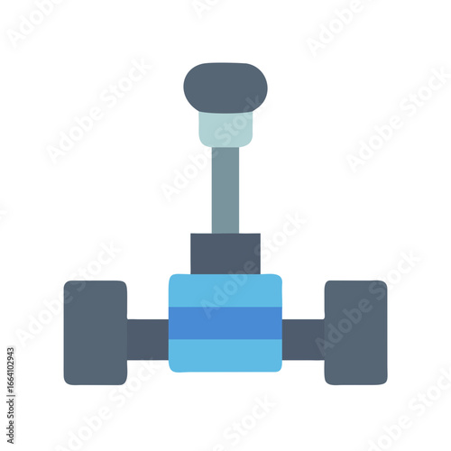 Minimalist flat design of a control stick or simple gear shift lever illustration
