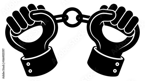 Vector Black and White Bound Fists SVG

