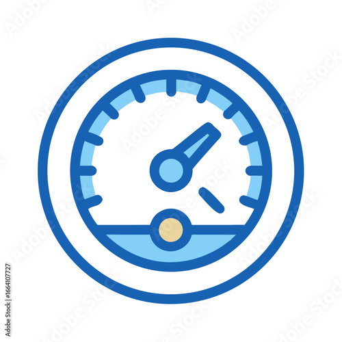 Simple gauge illustration on black background indicating monitoring and control