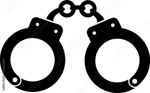 A Pair of Handcuffs Simple Graphic Symbol Clean Silhouette