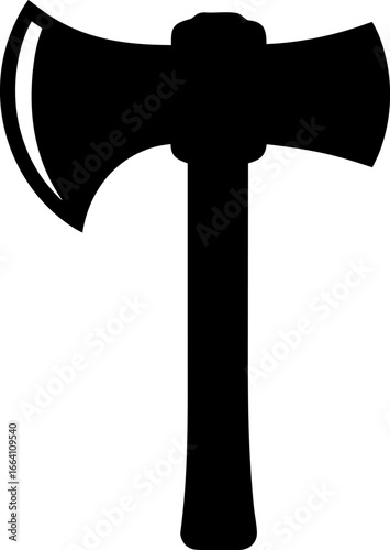 A Stone Hand Axe Clean Vector Silhouette Minimalist
