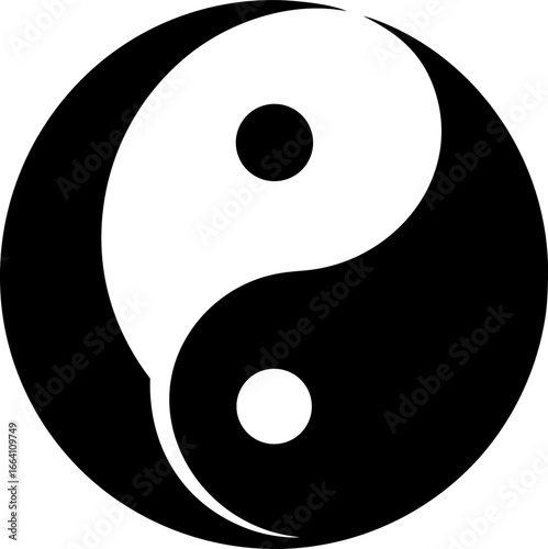 A Yin Yang Symbol Minimalist Vector Silhouette Solid
