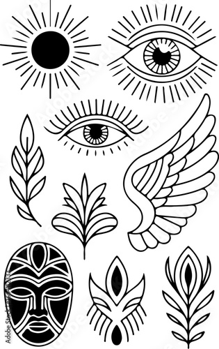 Dark Gothic Illustration Bundle | Mystical & Occult skull woman, plague doctor, mermaid  vector bundle