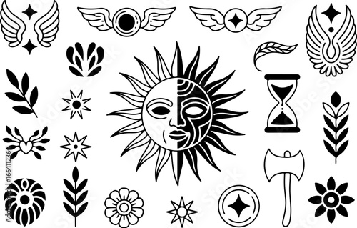 Dark Gothic Illustration Bundle | Mystical & Occult skull woman, plague doctor, mermaid  vector bundle