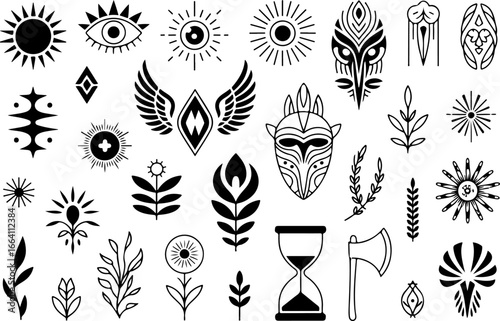 Dark Gothic Illustration Bundle | Mystical & Occult skull woman, plague doctor, mermaid  vector bundle