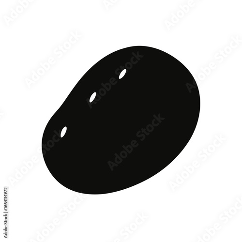 Simple black potato tuber vector icon illustration scalable graphic for food agriculture and healthy eating
