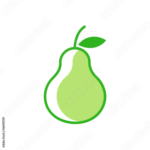 Green pear fruit outline icon vector illustration scalable healthy food symbol graphic design
