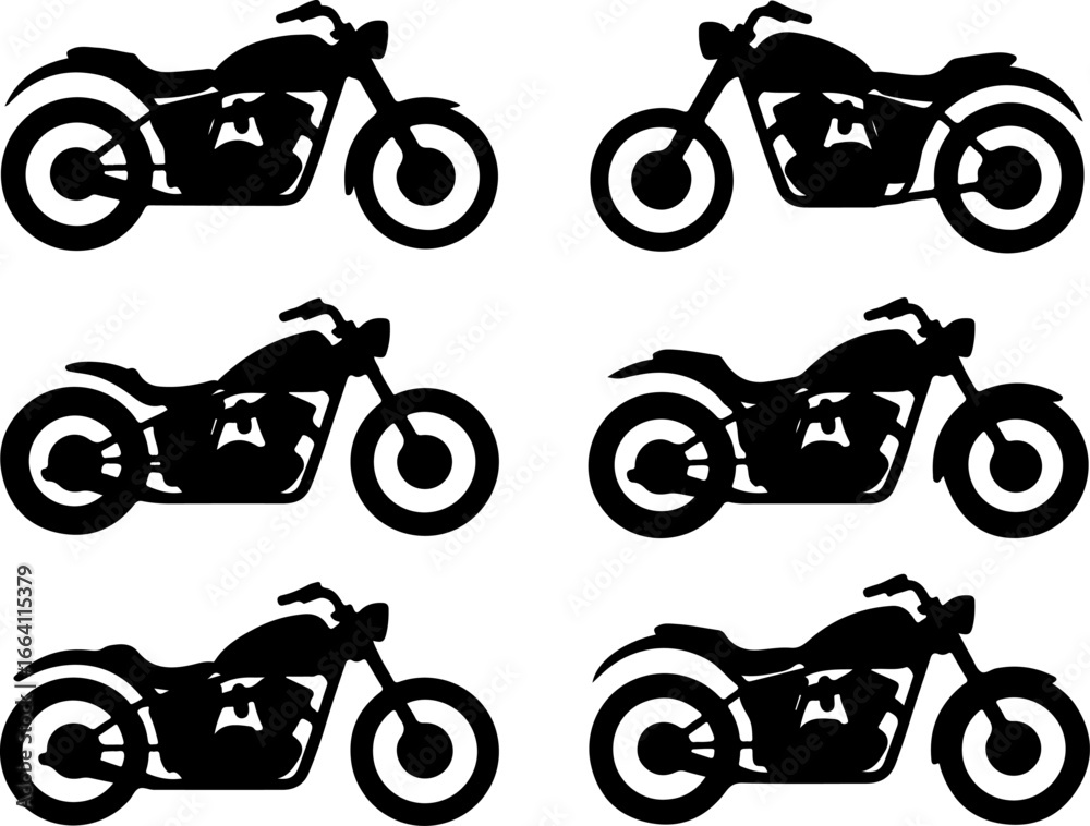 Fototapeta premium Classic & Custom Motorcycle Silhouettes