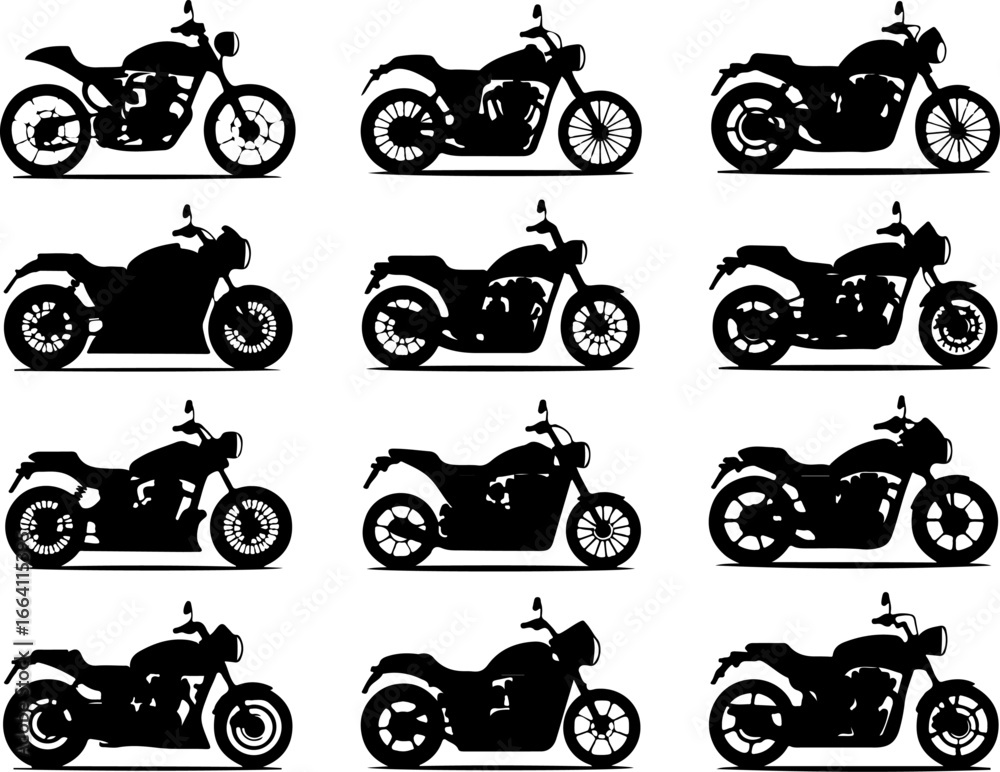 Obraz premium Classic & Custom Motorcycle Silhouettes