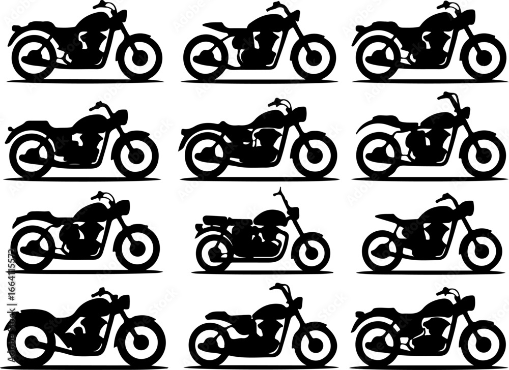 Obraz premium Classic & Custom Motorcycle Silhouettes