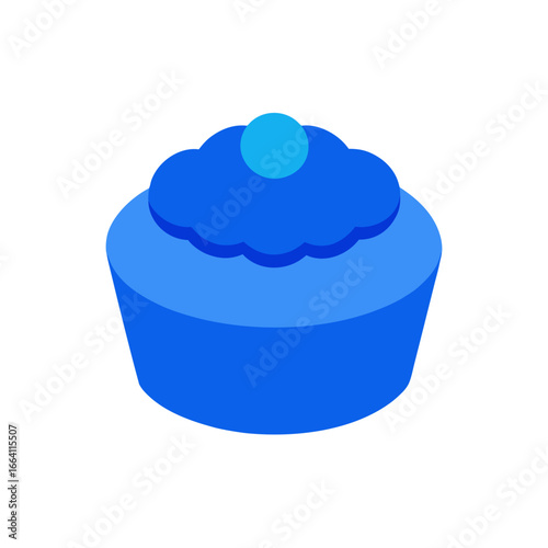 Blue souffle dessert vector graphic scalable illustration dessert food sweet treat icon