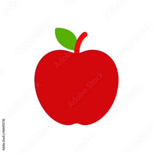 Red apple silhouette vector graphic simple fruit icon scalable for design projects
