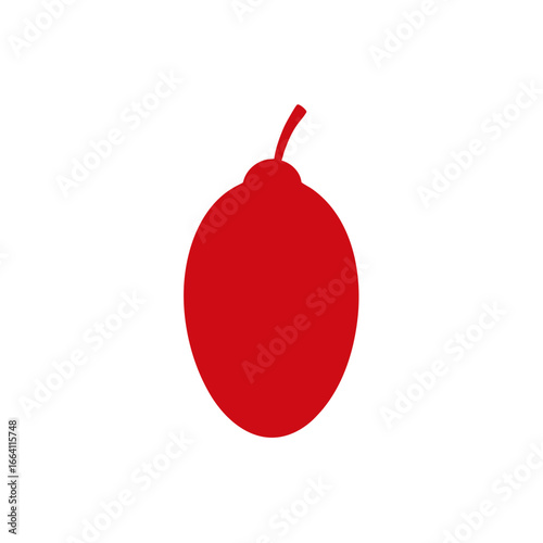 Red date fruit silhouette vector illustration scalable icon for food and health graphics