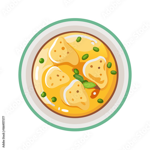 Illustration of Indian Shahi Paneer Dish in a Bowl