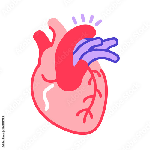Stylized heart illustration symbolizing medical conditions or health awareness