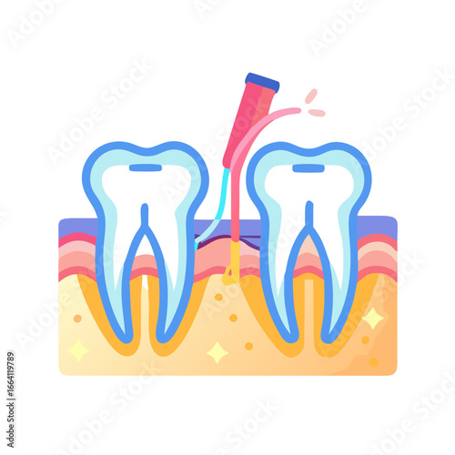 Laser gum surgery on teeth illustration with modern style