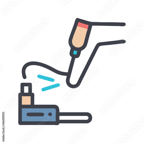 Simple illustrative icon of otoscope for medical examination