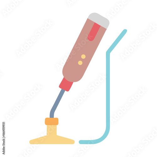 Modern cartoon vector illustration of a desoldering pump