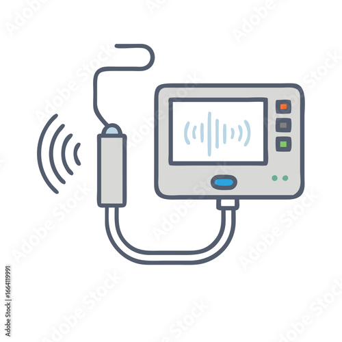 Stylized ultrasound diagnostic device for medical applications
