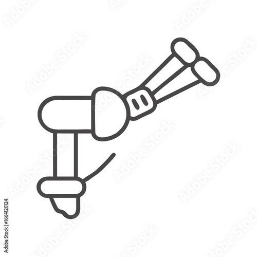 Abstract isometric icon illustration of robotic arm apparatus