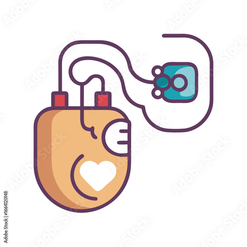 Stylized Icon of an Implantable Cardioverter Defibrillator (ICD) Device