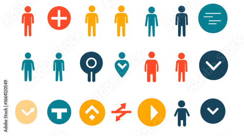 Simple Flat Business and User Interface Icons Set