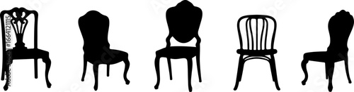 set of silhouettes of chairs, silhouette, vector, people, icon, woman, illustration, table, chair, furniture, couple, business, set, design, horse, love, sitting, restaurant, animal, cartoon, symbol, 