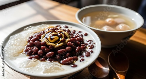 Delicious Red Bean Dessert with Sweet Soup.