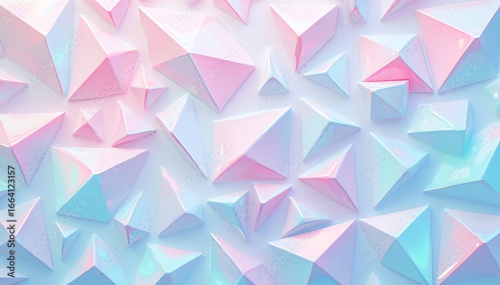 Obraz premium Geometric Shapes Pattern with Pastel Color Gradient Background