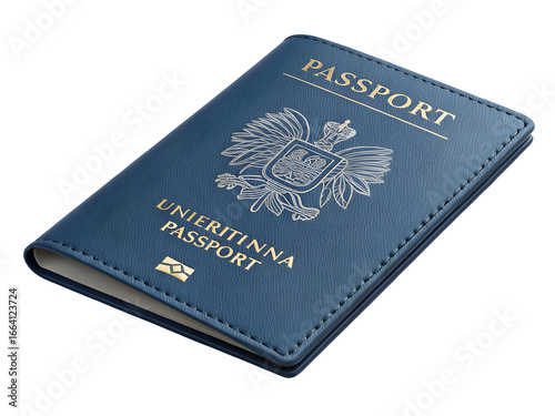 Wallpaper Mural 3 D Render of a Blue Passport Cover with Gold Embossed Details Unieritina Passport Closed Book Isolated on Black Background Torontodigital.ca