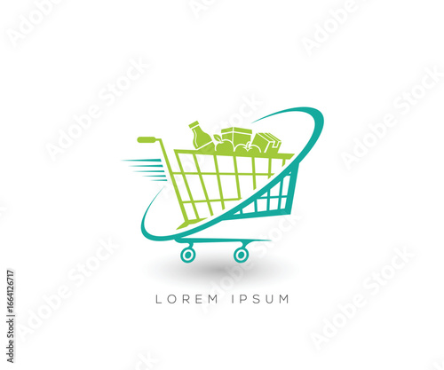 Shopping Cart trolley  Logo Design – Modern E-commerce and Online Store Symbol