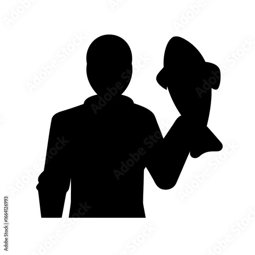 Silhouette of a person holding a mask resembling a human head