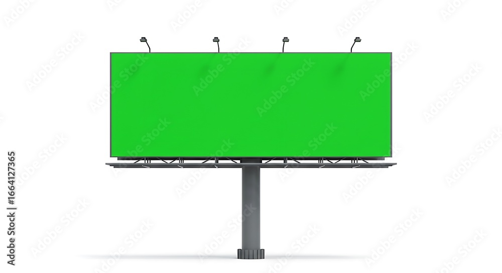 Fototapeta premium Billboard with Green Screen: Isolated Mockup for Advertising