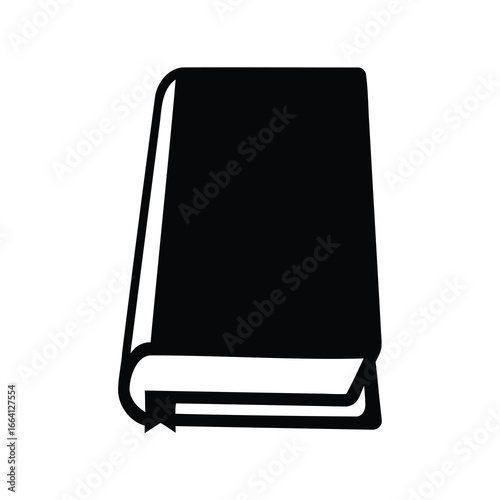 A simple and clear representation of a closed book with a bookmark