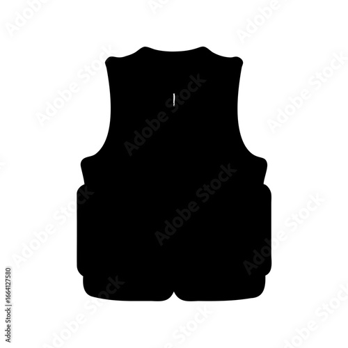 Black tactical vest silhouette offering protection and utility in various situations