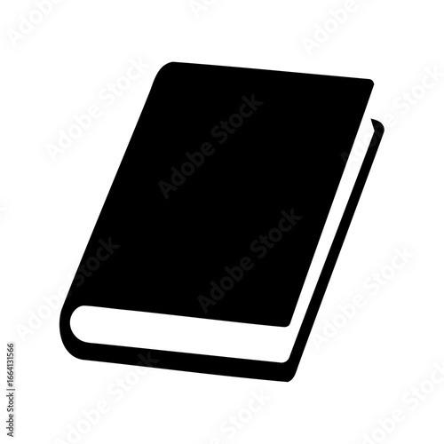 Simple Black Book Icon Vector Illustration for Education, Reading, Learning, and Knowledge Concepts, Ideal for Web Design and Mobile Apps