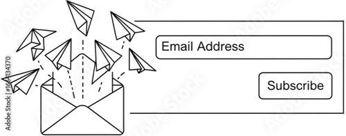 Newsletter Subscription Ui – Email Banner with Envelope Submit Button and Origami