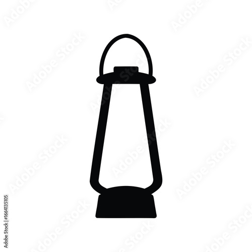 Classic kerosene lantern silhouette for camping or vintage decorative lighting