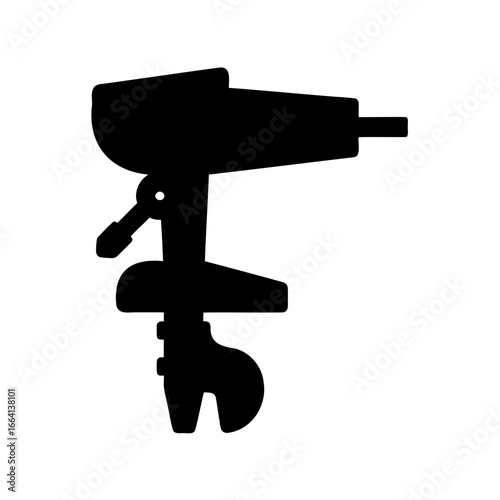 Silhouette of a Heavy Duty Rivet Gun, a Powerful Industrial Tool