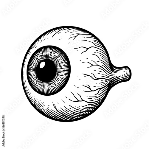 Vintage Hand Drawn Eyeball Vector Illustration