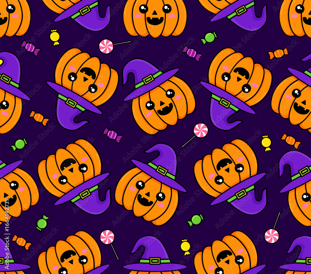 seamless pattern with halloween pumpkins seamless pattern with halloween pumpkins