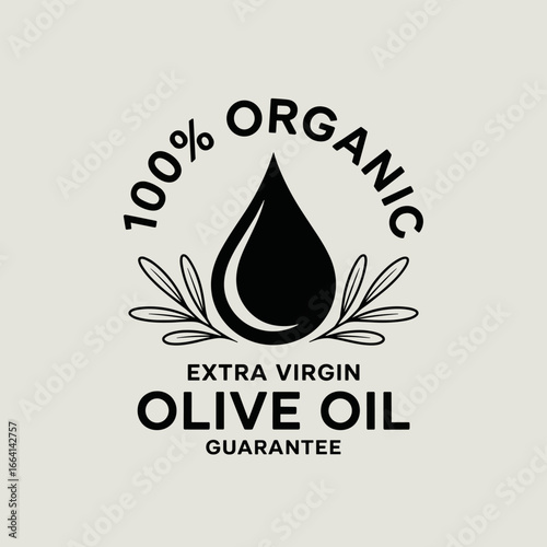 100% Organic Extra Virgin Olive Oil Guarantee Badge