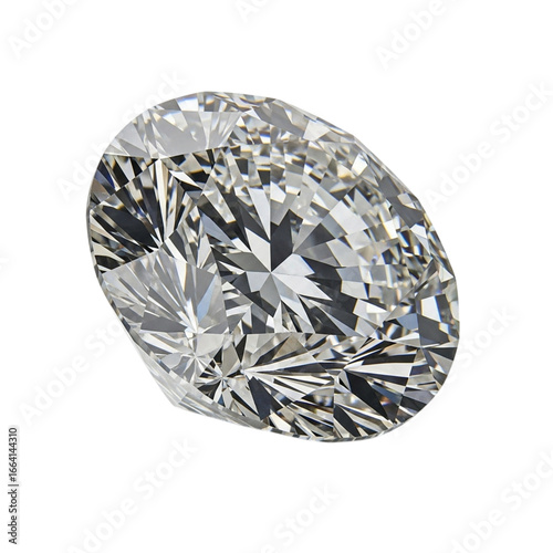 Sparkling oval cut diamond gemstone isolated on transparent background