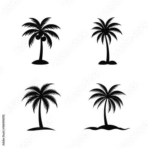set of vector palms