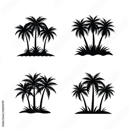 set of palm trees