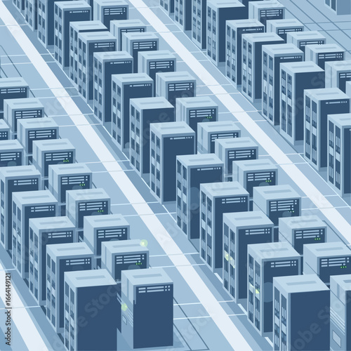 Vast Server Farm Data Center Infrastructure and Cloud Computing
