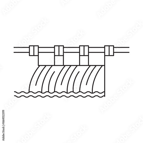 Hydroelectric dam icon Flat vector set outline vector illustration for web and app..eps