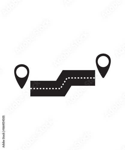 road with location icon, vector best flat icon.