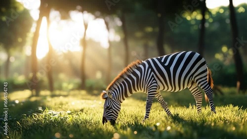 Zebra in the Golden Hour: A Serene African Sunset