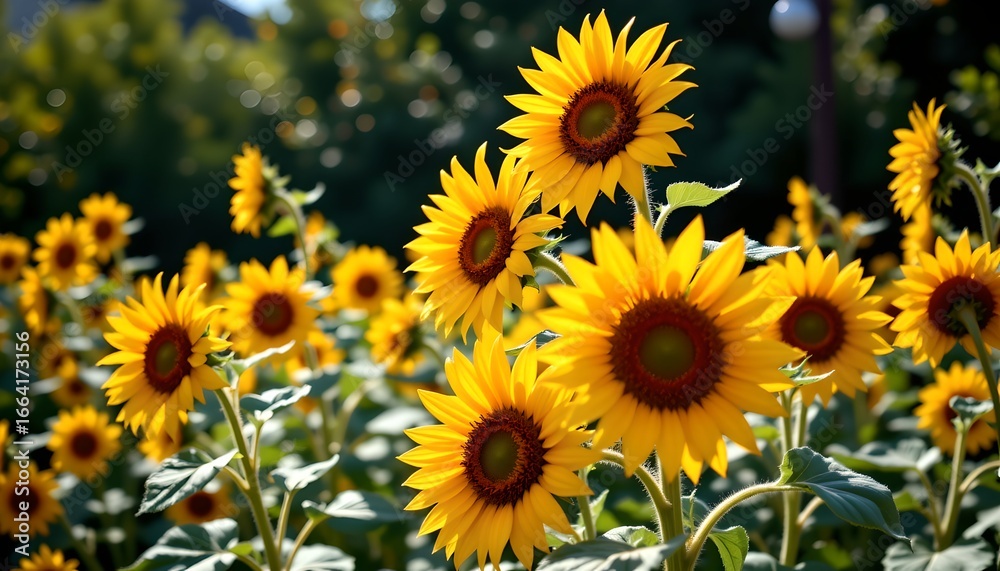 Obraz premium A vibrant field of sunflowers in full bloom
